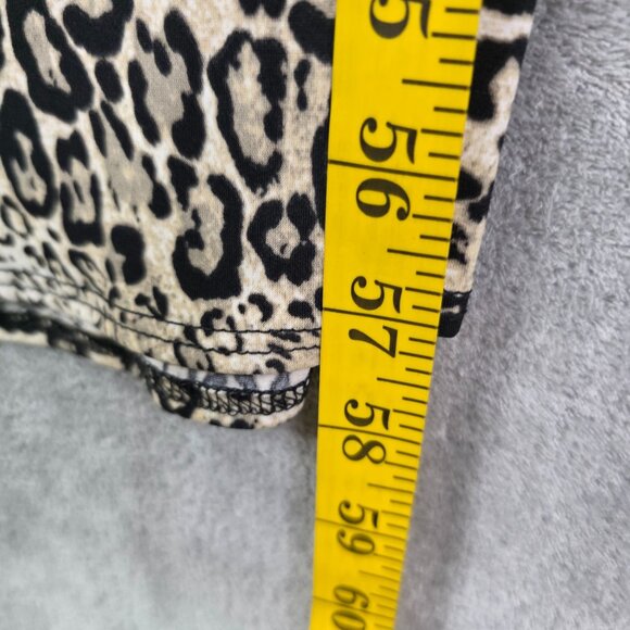Womens Ciara Sun Woo Leopard Print Jumpsuit V Neck 3/4 Sleeves Polyester Size L - Picture 11 of 12
